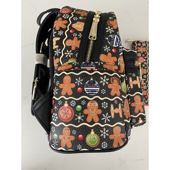 Loungefly Star Wars Gingerbread Mini Backpack And Wallet Set NWT Exclusive main image 6
